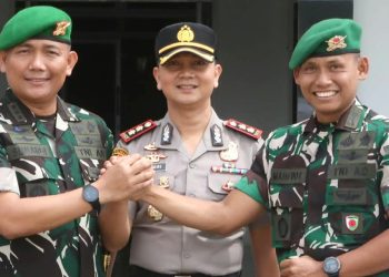 Kapolres Simalungun AKBP Dr. Hendri Nupia Dinka Barus, S.H., S.I.K., M.M kunjungan silaturahmi ke Mako Brigif TP 036/Harajaon Marpitu dan Batalyon Infanteri TP 901/Suhul Gading