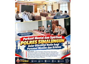 Polres Simalungun Gelar Binrohtal Rutin bagi Personel Muslim dan Kristen