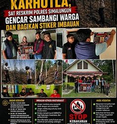 Kanit 2 Ekonomi IPDA Gagas Dewanta Aji, S.Tr.K. MH bersama tim opsnal saat Sambangi Warga dan Bagikan Stiker Imbauan