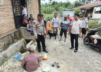 Polsek Siantar Martoba Cek TKP Tindaklanjuti Laporan Warga Gang Selamat Marlegot Ujung Melalui CC 110