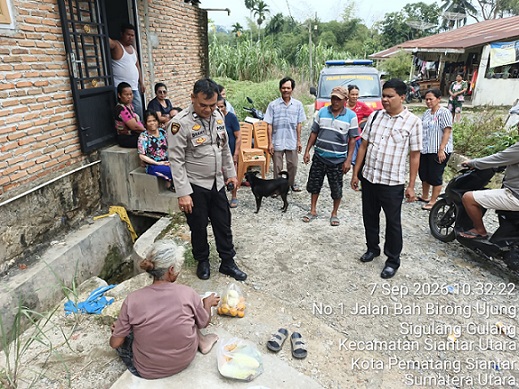 Polsek Siantar Martoba Cek TKP Tindaklanjuti Laporan Warga Gang Selamat Marlegot Ujung Melalui CC 110