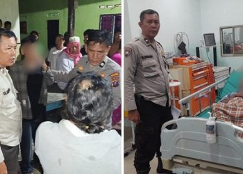 Terduga Pelaku IHN saat diamankan di TKP dan korban S menjalani perawatan medis