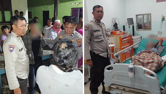 Terduga Pelaku IHN saat diamankan di TKP dan korban S menjalani perawatan medis