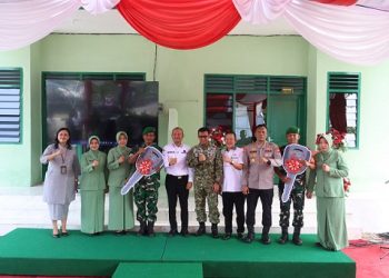 Kapolres Tanjungbalai AKBP Welman Feri, S.I.K., M.I.K menghadiri acara peresmian rumah dinas Mako Koramil 17/Datuk Bandar (DB)