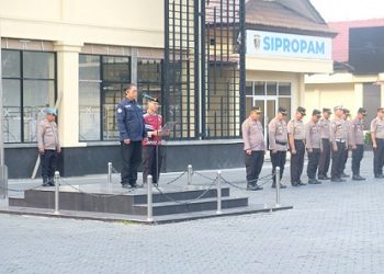Apel pagi dipimpin Kasubsi PIDM Sihumas Ipda M. Ruslan, S.I.P.