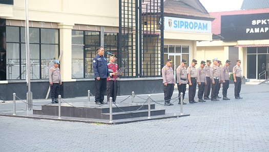Apel pagi dipimpin Kasubsi PIDM Sihumas Ipda M. Ruslan, S.I.P.