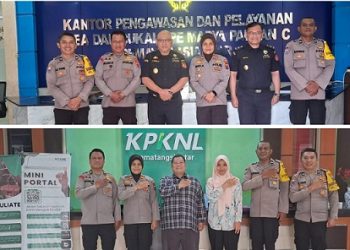 Kapolsek Siantar Utara IPTU Nana Sandra SH didampingi Wakapolsek IPTU Rudi Setiawan S.Sos dan Bhabinkamtibmas kunker ke Kantor Pelayanan Bea Cukai dan KPKNL
