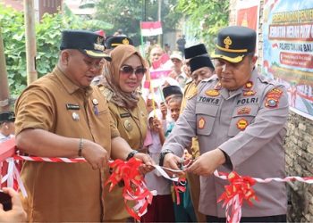 Polres Tanjungbalai Resmikan Jembatan Merah Putih di Selat Lancang