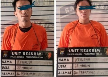 Dua pelaku curanmor yang ditangkap Polsek Medan Sunggal. (Foto Ist)