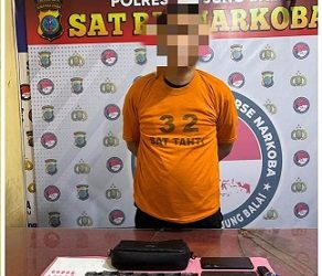 Pelaku MDS alias Alung dan barang bukti