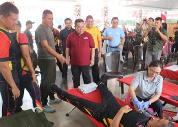 Wali Kota Pematangsiantar Wesly Silalahi SH MKn dan Kapolres Pematangsiantar hadiri Bakti Sosial Kesehatan (Baksoskes) Menyambut HUT ke-81 TNI di Wilayah Kodim 0207/Simalungun