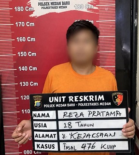 Maling laptop dan ponsel yang ditangkap pihak Polsek Medan Baru. (Foto Ist)
