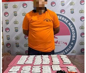 Pelaku RP alias Putra dan barang bukti ratusan Catridge Pod