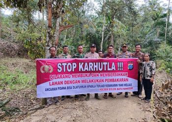 Kapolsek Dolok Batu Nanggar IPTU Rido V. Pakpahan, S.Kom., M.H Gencarkan Sosialisasi Karhutla