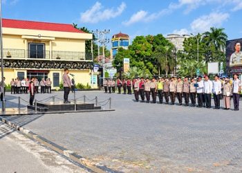 Wakapolres Tanjungbalai, Kompol Tony Simanjuntak, S.H pimpin apel pagi rutin