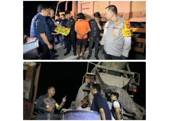 Kapolrestabes Medan Kombes Pol Dr Jean Calvijn Simanjuntak, S.I.K., M.H memimpin operasi penangkapan penjualan solar subsidi yang dijual ke pabrik beton di Jalan Megawati, Deli Serdang. (Foto Ist)