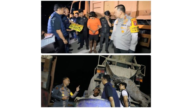 Kapolrestabes Medan Kombes Pol Dr Jean Calvijn Simanjuntak, S.I.K., M.H memimpin operasi penangkapan penjualan solar subsidi yang dijual ke pabrik beton di Jalan Megawati, Deli Serdang. (Foto Ist)