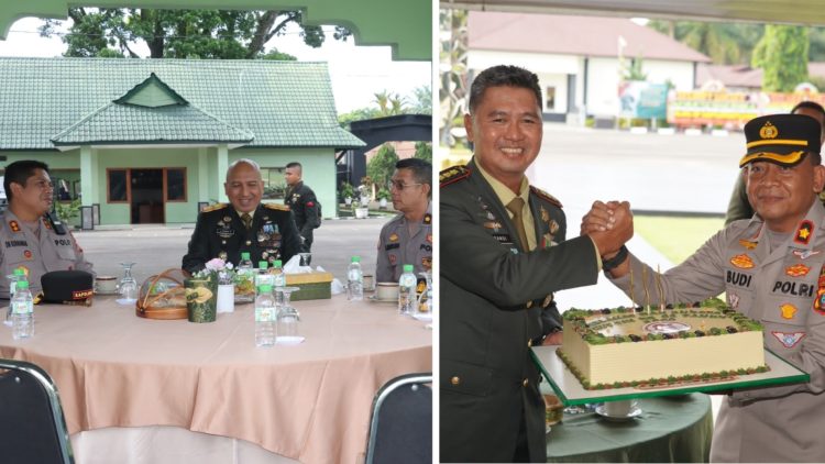 Kapolres Pematangsiantar AKBP Dhana Noer Kurniawan, S.I.K., M.M bersama Wakapolres, PJU dan personel jajaran Beri Surprise HUT TNI Ke 81