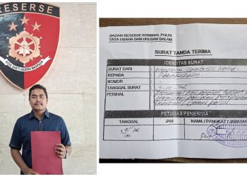 Director of Legal Affairs Indonesia Strategic Watch (ISW), Ronald Panjaitan, S.H resmi membuat laporan di Mabes Polri