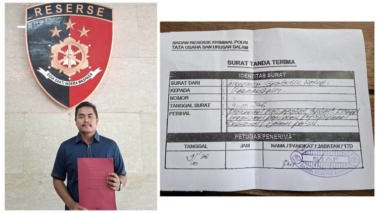 Director of Legal Affairs Indonesia Strategic Watch (ISW), Ronald Panjaitan, S.H resmi membuat laporan di Mabes Polri