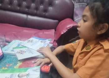 Pembelajaran Jarak Jauh (PJJ) atau belajar daring resmi dihentikan di Kota Medan setelah kabut asap mereda, kini siswa kembali belajar di sekolah. (Foto Ist)
