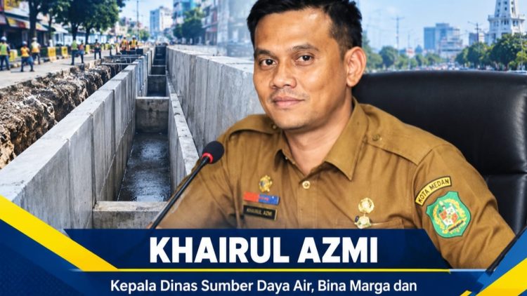 Kepala Dinas Sumber Daya Air, Bina Marga dan Bina Konstruksi (SDABMBK) Kota Medan, Khairul Azmi - Jalan Pagaruyung. (Foto Ist)