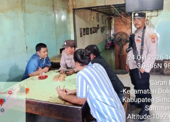 Personil Polsek Dolok Silau saat cek lokasi dan Tidak temukan perjudian