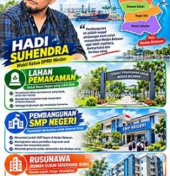Wakil Ketua DPRD Medan H Hadi Suhendra. (Foto Ist)
