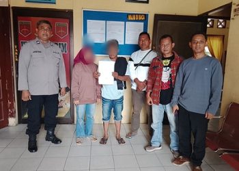 Ka SPKT bersama Unit Reskrim dan Intel respon cepat mengamankan terduga pelaku percobaan pencurian kota infaq di Mesjid Al Hikmah Jalan Sibatu batu