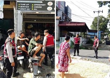 personil piket AIPTU Marah Halimsyah Manurung, AIPDA Olo Simatupang, AIPDA Dedi Siregar dan BRIGADIR Ahmat Taufik Sihombing melaksanakan patroli R4