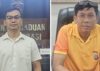 Kasat Reskrim Polres Pematangsiantar, AKP Sandi Riz Akbar ST.rK. SIK. MH dan Kasat Resnarkoba AKP Irwanta Sembiring SH. MH