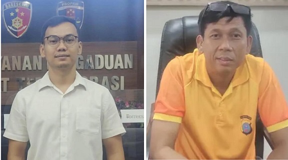 Kasat Reskrim Polres Pematangsiantar, AKP Sandi Riz Akbar ST.rK. SIK. MH dan Kasat Resnarkoba AKP Irwanta Sembiring SH. MH