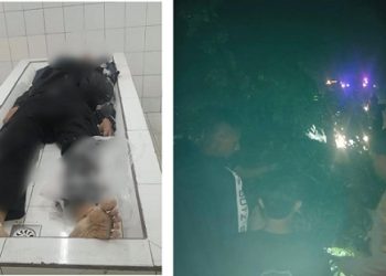 Jenajah Hariansyah Setiawan Damanik korban tertimpa pohon mahoni tumbang saat diruangan jenajah RSUD dr Djasmaen Saragih Kota Pematangsiantar