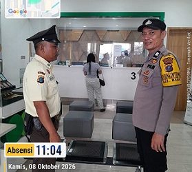 Bhabinkamtibmas Kelurahan Baru AIPTU Yudi Patra sambangi Kantor Pegadaian Parlusan
