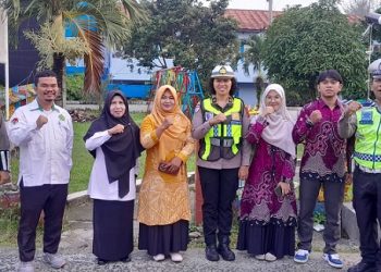 Kanit Kamsel IPDA Serly Tarigan bersama personil Unit Kamsel melaksanakan silaturahmi dan Koordinasi di sekolah Yayasan Pendidikan PT. Perkebunan Nusantara IV Taman Asuhan