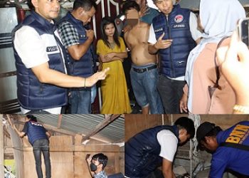 Pelaku ATA alias Adit saat ditangkap Tim gabungan Polres Tebing Tinggi