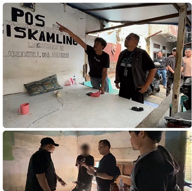 Polisi temukan Pos Siskamling di Jalan Multatuli Medan jadi tempat jual beli sabu dan ganja. (Foto Ist)
