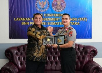 Kapolda Sumut Irjen Pol Sonny Irawan -Kepala BNNP Sumut Brigjen Pol Tatar Nugroho. (Foto Ist)