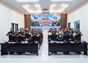 Polres Tanjungbalai Ikuti Zoom Rilis Pengungkapan 1,16 Ton Narkoba dan Deklarasi Bersama Masyarakat Sumut Menolak Narkoba