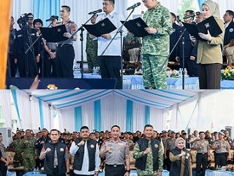 Deklarasi tolak narkoba oleh Gubernur Sumut Bobby Nasution, Kapolda Sumut Irjen Pol Sonny Irawan usai pengkupan ketamin yang diangkut kapal MT Global 168. (Foto Ist)