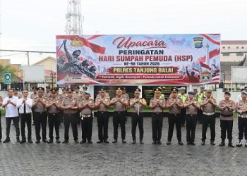 Polres Tanjungbalai menggelar Upacara Peringatan Hari Sumpah Pemuda ke-98 tahun 2026