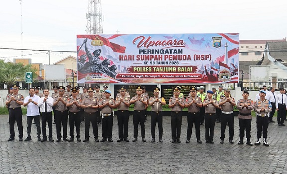 Polres Tanjungbalai menggelar Upacara Peringatan Hari Sumpah Pemuda ke-98 tahun 2026