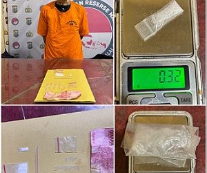 Pelaku VG alias Very dan barang bukti diamankan di Sat Resnarkoba Polres Tanjungbalai 