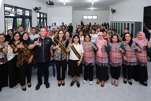 Bunda PAUD Kota Pematangsiantar Ny Liswati Wesly Silalahi hadiri kegiatan Parenting Class PAUD se-Kecamatan Siantar Marimbun