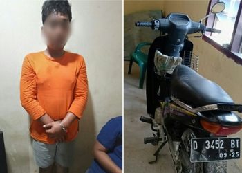 Pelaku curanmor dan barang bukti diamankan di Polsek Bosar Maligas