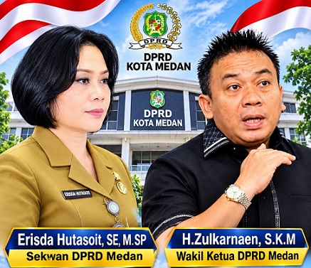 Erisda Hutasoit Sekretaris DPRD (Sekwan) Kota Medan- Wakil Ketua DPRD Kota Medan, H. Zulkarnaen, S.K.M. (Foto Ist)