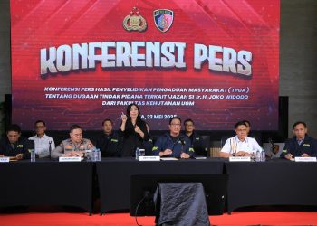 konferensi pers oleh Direktorat Tindak Pidana Umum (Dittipidum) Bareskrim Polri di Lobby Utama Gedung Awaloedin Djamin, Bareskrim Polri, Jakarta, Kamis (22/5/25).