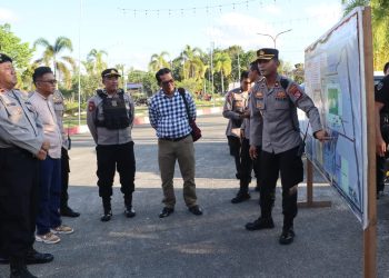 Polresta Palangka Raya pun menggelar Tactical Wall Game (TWG) dan apel kesiapan pam pada lokasi penutupan FBIM Kalteng Tahun 2025 di Stadion Tuah Pahoe, Jalan Tjilik Riwut Km. 5, Kota Palangka Raya, Kalimantan Tengah, Jumat (23/5/2025) sore.