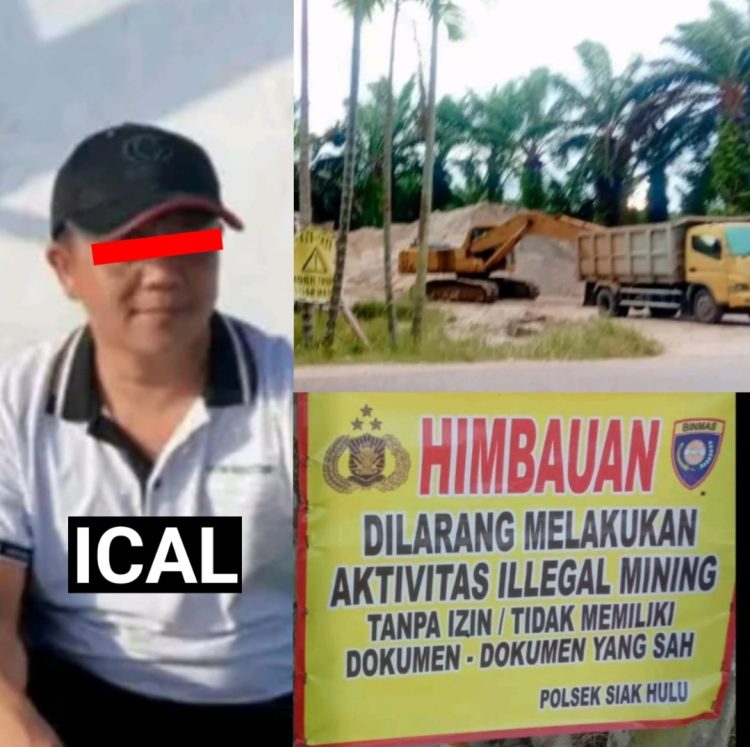 Lokasi Dusun 4 Kampung Petas, Desa Teratak Buluh, Kecamatan Siak Hulu, Kabupaten Kampar, terdapat sebuah tambang ilegal yang dikenal oleh warga setempat milik ICAL.