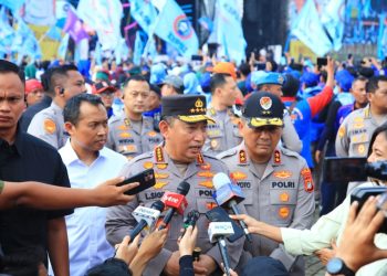 Kapolri Jenderal Sigit saat menghadiri May Day Fiesta di Monas, Kamis (1/5/2025).